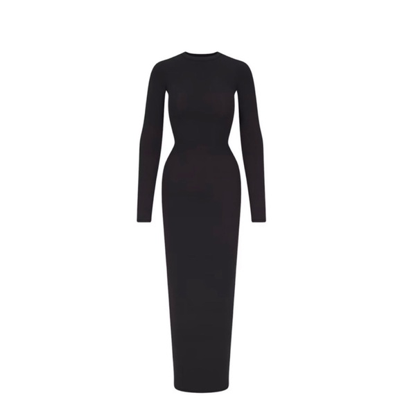 SKIMS Black Long Sleeve Maxi Dress size Small - Picture 4 of 5